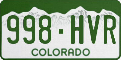 CO license plate 998HVR