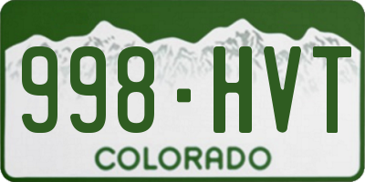 CO license plate 998HVT