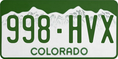 CO license plate 998HVX