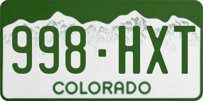 CO license plate 998HXT
