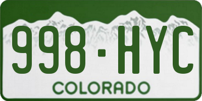 CO license plate 998HYC