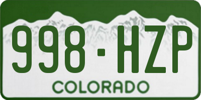 CO license plate 998HZP