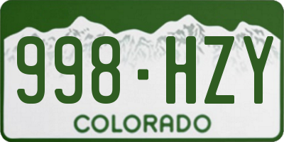 CO license plate 998HZY