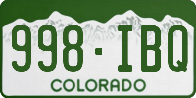 CO license plate 998IBQ