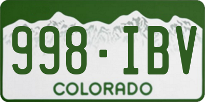 CO license plate 998IBV