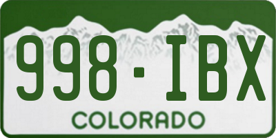 CO license plate 998IBX