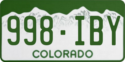 CO license plate 998IBY