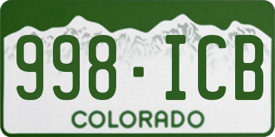 CO license plate 998ICB