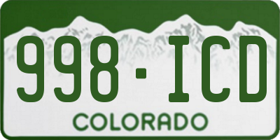 CO license plate 998ICD