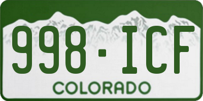 CO license plate 998ICF