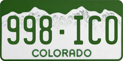CO license plate 998ICO