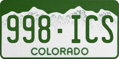 CO license plate 998ICS
