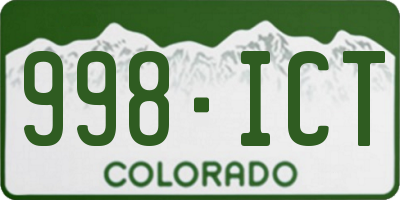 CO license plate 998ICT