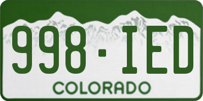 CO license plate 998IED