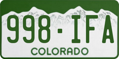CO license plate 998IFA