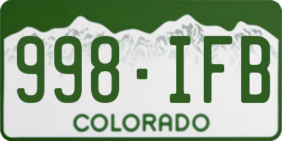 CO license plate 998IFB