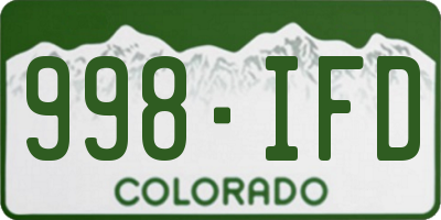 CO license plate 998IFD