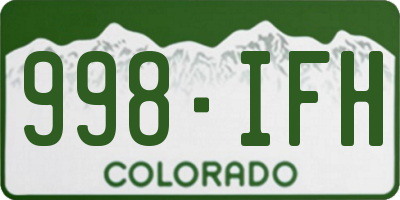 CO license plate 998IFH