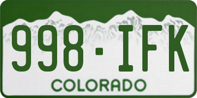 CO license plate 998IFK