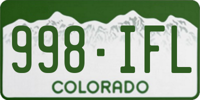 CO license plate 998IFL