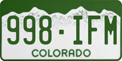 CO license plate 998IFM