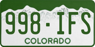 CO license plate 998IFS