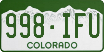 CO license plate 998IFU