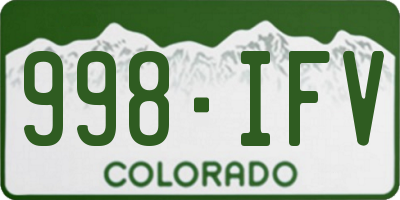 CO license plate 998IFV