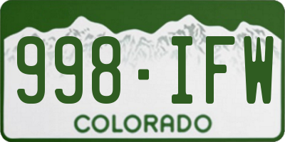CO license plate 998IFW