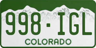 CO license plate 998IGL