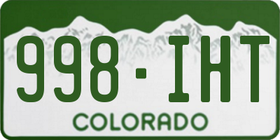CO license plate 998IHT