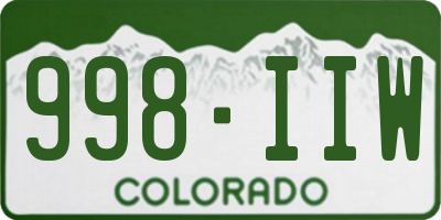 CO license plate 998IIW