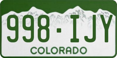 CO license plate 998IJY