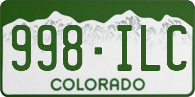 CO license plate 998ILC
