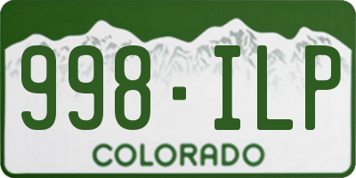 CO license plate 998ILP