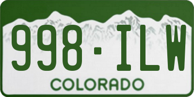 CO license plate 998ILW