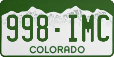 CO license plate 998IMC