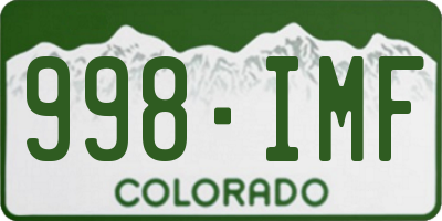 CO license plate 998IMF