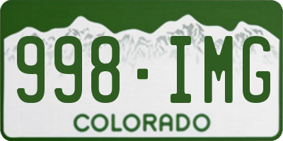 CO license plate 998IMG