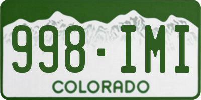 CO license plate 998IMI
