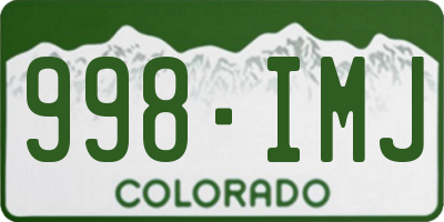 CO license plate 998IMJ