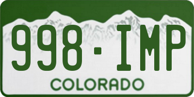 CO license plate 998IMP