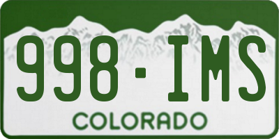 CO license plate 998IMS