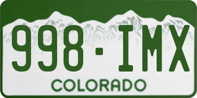 CO license plate 998IMX