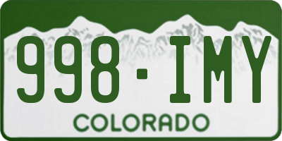 CO license plate 998IMY