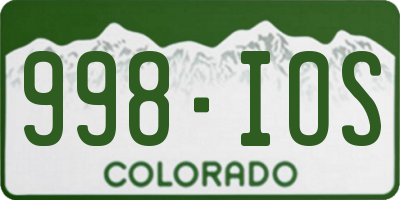 CO license plate 998IOS