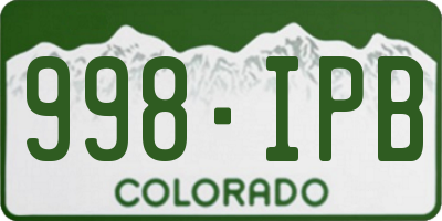 CO license plate 998IPB