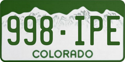 CO license plate 998IPE
