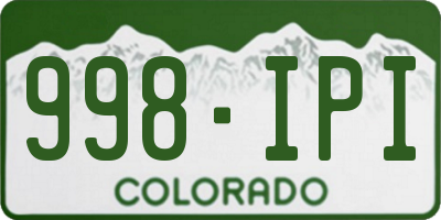 CO license plate 998IPI