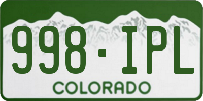 CO license plate 998IPL